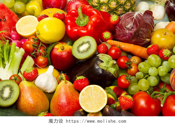 不同水果和蔬菜组合